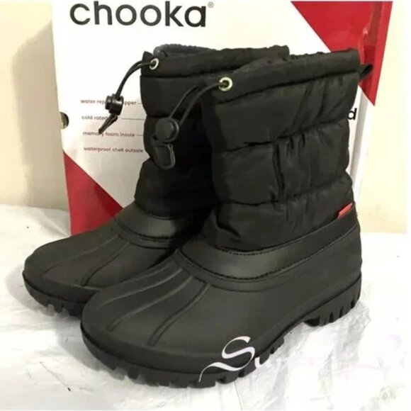 NEW Chooka Women's Nylon Puffer Insulated Mid-Calf Winter Snow Boots - Picture 3 of 7